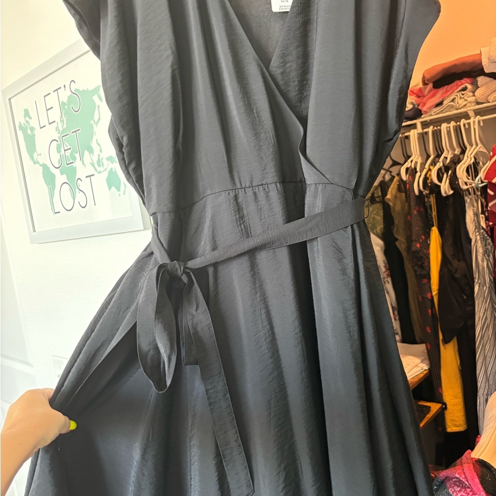 Torrid Black Wrap Midi Dress